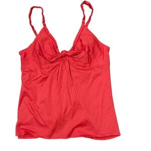 Worn once Calvin Klein red empire waist top bow fly away open back S